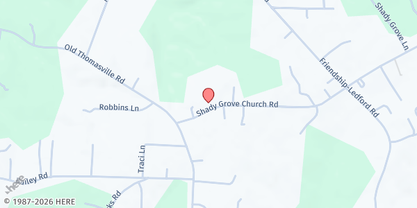 Map showing Canaan United Methodist Church at 1760 Shady Grove Church Road, Winston-Salem, NC