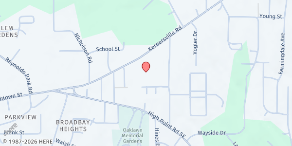 Map showing High Horizons at 3254 Kernersville Rd., Winston-Salem, NC