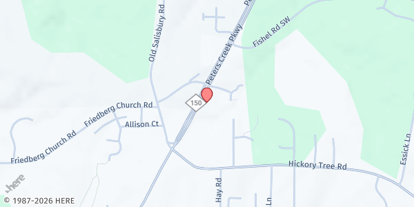 Map showing Holy Trinity at 5307 Peters Creek Parkway, Winston-Salem, NC