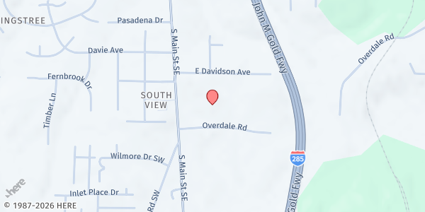 Map showing Iglesia Nueva Vida at 4423 S. Main St., Winston-Salem, NC