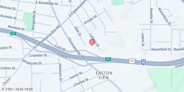 Map showing Iglesia Wesleyana el Buen Samaritano at 2800 Ludwig St, Winston-Salem, NC