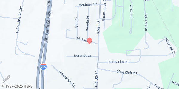 Map showing Our Fathers House Ministries at 20 Rink Rd, Winston-Salem, NC