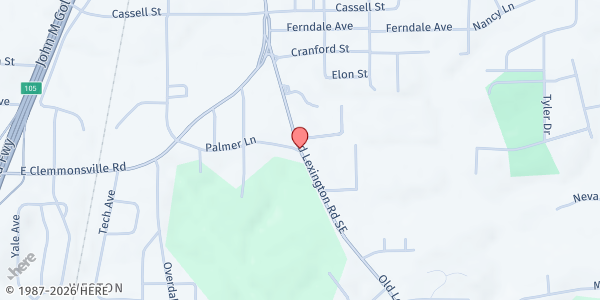 Map showing Peter's World Outreach at 3683 Old Lexington Road, Winston-Salem, NC