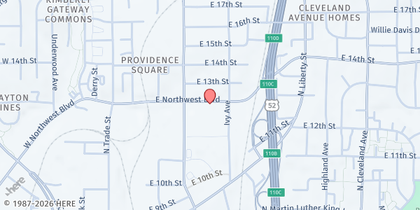 Map showing Samaritan Ministries - Main Location at 414 E Northwest Blvd., Winston-Salem, NC