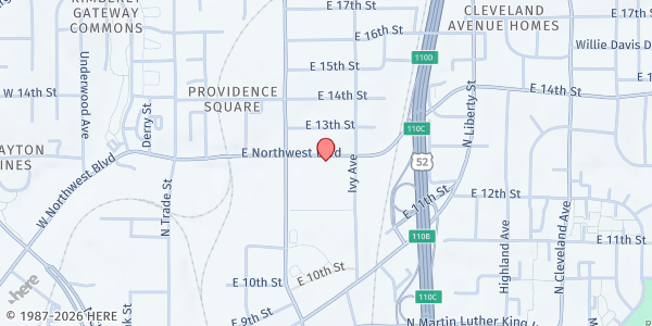 Map showing Samaritan Ministries - Soup Kitchen at 414 E Northwest Blvd., Winston-Salem, NC