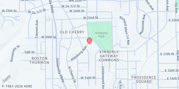 Map showing St. John CME Church at 350 Northwest Crawford Place, Winston-Salem, NC