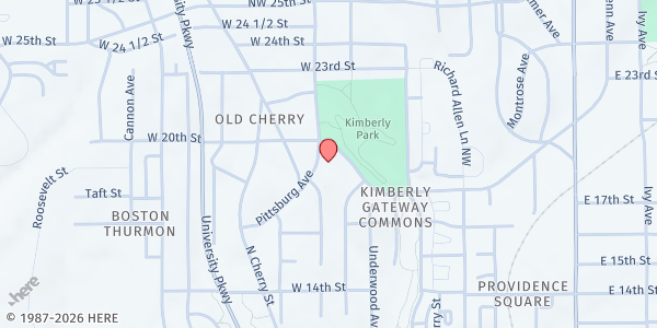 Map showing St. John CME Church at 350 NW Crawford Place, Winston-Salem, NC