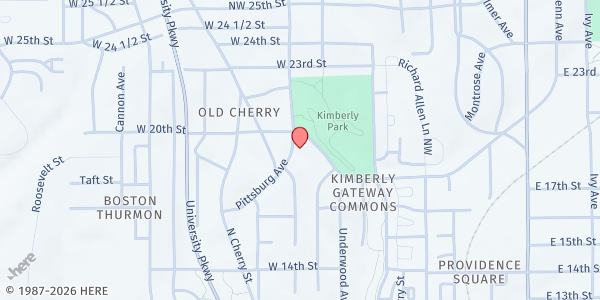 Map showing St John CME Church at 350 NW. Crawford Pl., Winston-Salem, NC