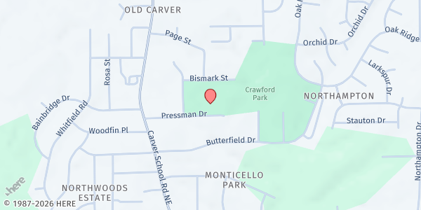 Map showing St Stephen Missionary Baptist Church at 5000 Noble St., Winston-Salem, NC
