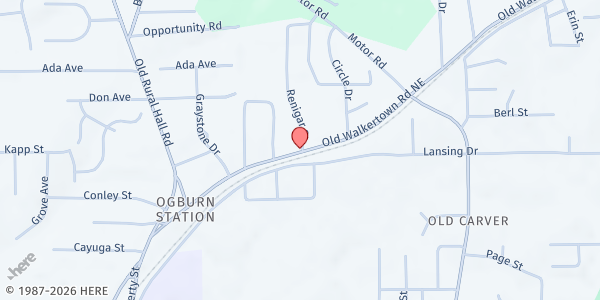 Map showing Una Bendicion at 4456 Old Walkertown Rd, Winston-Salem, NC