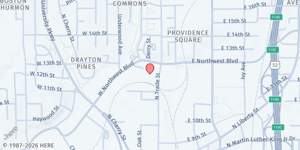 Map showing Union Baptist Church at 1200 Trade Street Northwest, Winston-Salem, NC