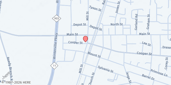 Map showing Armor of God Christian Church at 2648 Mill Street, Winterville, NC