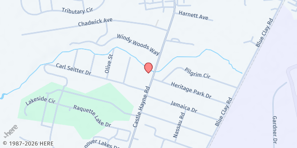 Map showing Bethany Presbyterian Church at 2237 Castle Hayne Rd., Wrightsboro, NC