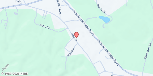 Map showing Caswell County Parish, Inc at 1038 Main Street, Yanceyville, NC