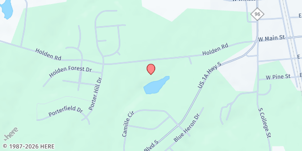 Map showing Dorcas Ministry Food Pantry at 249 Holden Road, Youngsville, NC