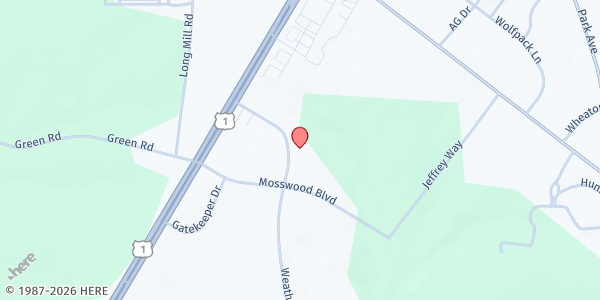 Map showing Glory Tabernacle International Ministries at 120 Weathers St., Youngsville, NC