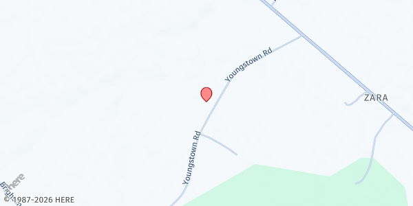 Map showing NEW CREATIONS MINISTRIES 291 - Zara at 412 YOUNGSTOWN ROAD, Zara, NC