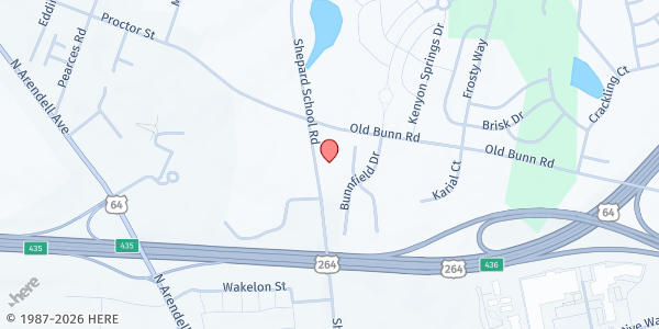 Map showing Bread for Life at 1320 Shepard School Rd., Zebulon, NC