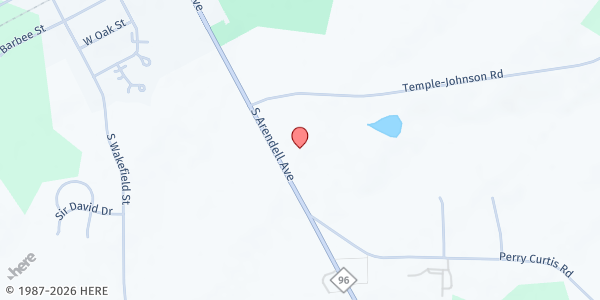 Map showing Cathedral of Jesus Church of God at 717 South Arendell Avenue, Zebulon, NC