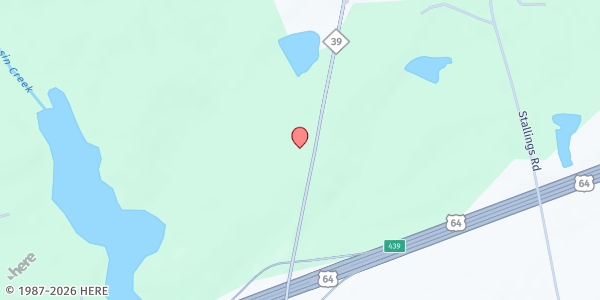 Map showing Glory Cloud & Fire Ministries at 8800 Hwy. 39 S., Zebulon, NC