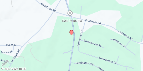 Map showing Harvest Word Ministry at 15199 State Highway 96, Zebulon, NC