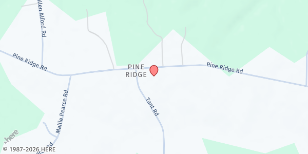 Map showing Pine Ridge Baptist Church at 874 Pine Ridge Rd, Zebulon, NC