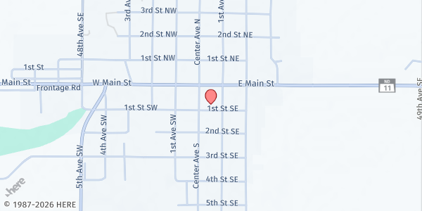 Map showing Ashley Food Pantry at 112 1st St SE, Ashley, ND