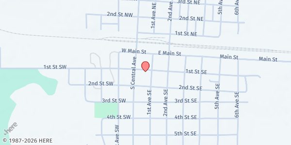 Map showing Beach Food Pantry at 55 1st St SE, Beach, ND