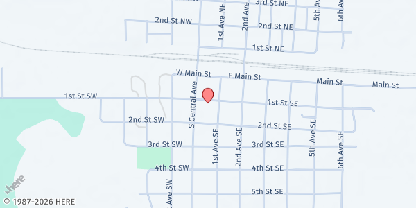 Map showing Beach Food Pantry at 55 1st St SE, Beach, ND