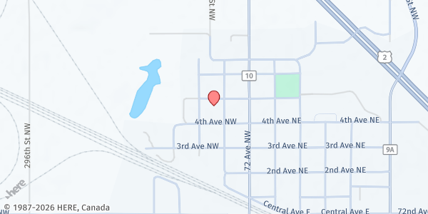 Map showing Zion Lutheran Church at 413 Dewey St. NW, Berthold, ND