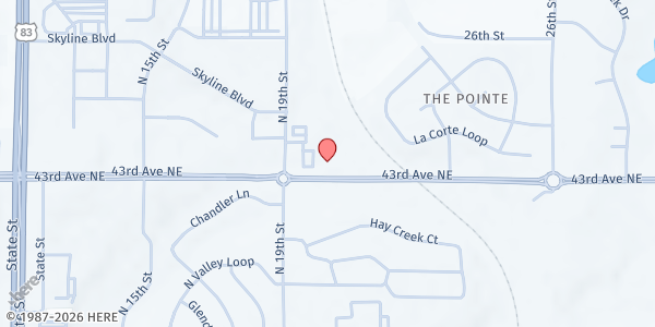 Map showing Adopt-A-Block - River of Hope at 1996 43rd Avenue NE, Bismarck, ND