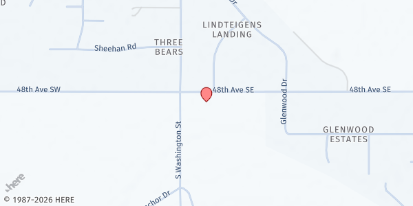 Map showing All Nations Assembly of God at 121 48th Ave. SE, Bismarck, ND