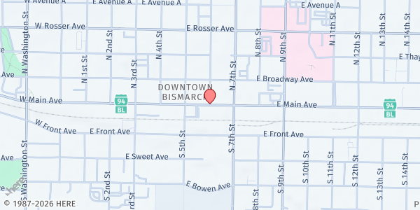Map showing Bismarck, ND Coverage Area at Bismarck, Bismarck, ND