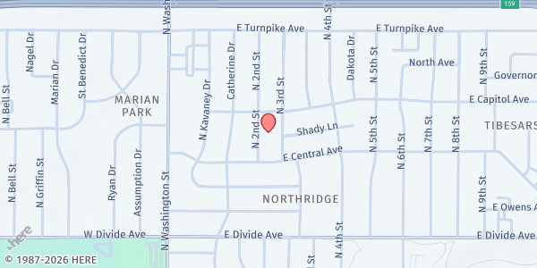 Map showing Church of Corpus Christi Food Pantry at 1919 N 2nd St., Bismarck, ND