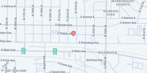 Map showing Soup Cafe at 220 N 23rd St., Bismarck, ND