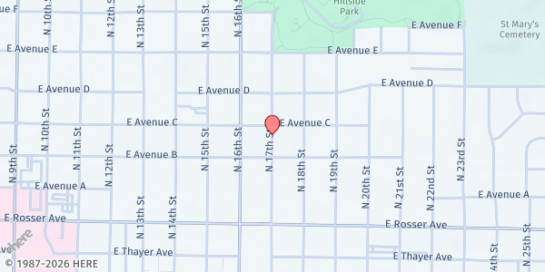 Map showing Welcome House at 617 N 17th St., Bismarck, ND