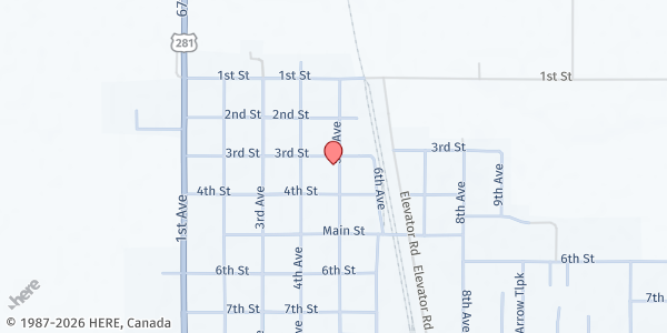 Map showing Cando Area Food Pantry at 304 5th Ave, Cando, ND