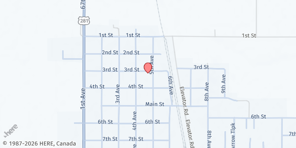 Map showing Cando Lutheran Church at 304 5th Ave., Cando, ND