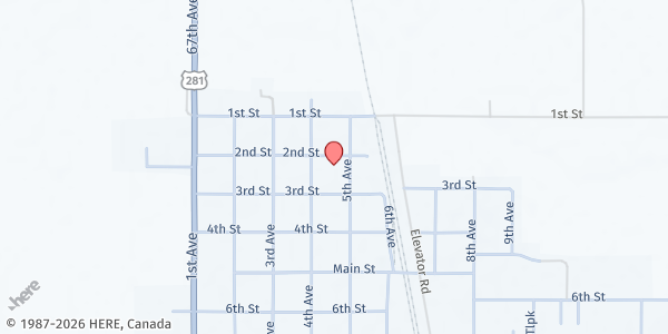 Map showing Towner County Social Services - Cando at 315 2nd St, Cando, ND