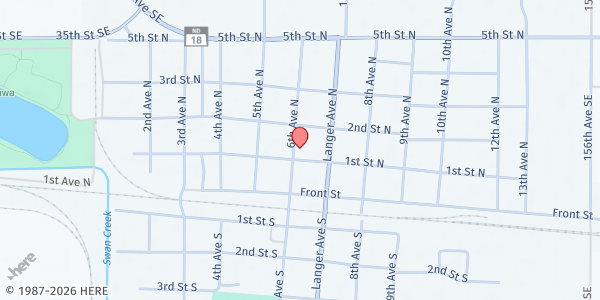 Map showing Rural Cass County Emergency Food Pantry at 602 1st St N, Casselton, ND