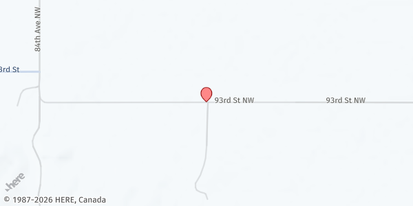 Map showing Bowbells Food Pantry at 8350 93rd St. NW, Coteau, ND