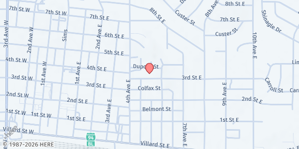 Map showing St. Wenceslaus Church at 525 3rd St. E, Dickinson, ND
