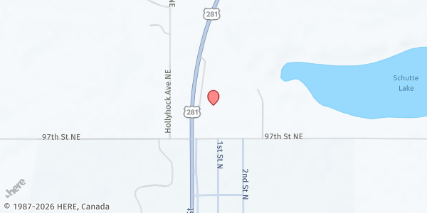 Map showing Dunseith Soup Kitchen at 9708 Highway 281 N Suite 2, Dunseith, ND