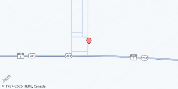 Map showing Dunseith Emergency Homeless Shelter at 3063 Hwy 281 Unit 2, Dunsieth, ND