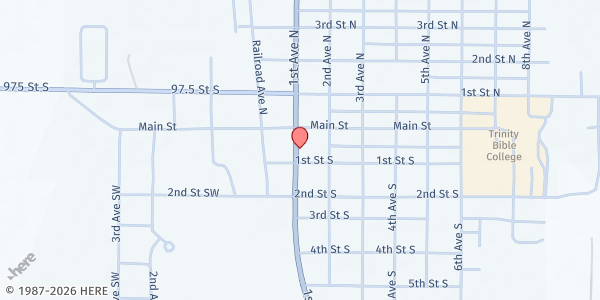 Map showing Dickey County Transportation - Ellendale at 67 1st Ave S, Ellendale, ND