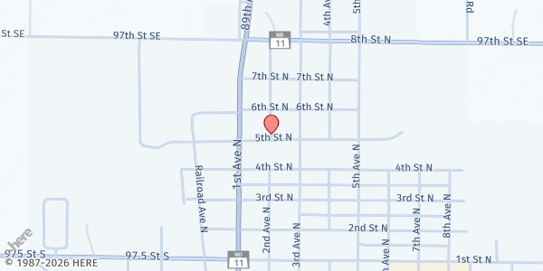 Map showing Ellendale Community Food Pantry at 504 2nd Ave N, Ellendale, ND