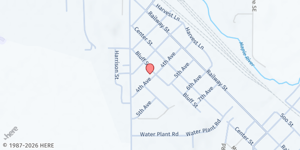 Map showing Enderlin Food Pantry at 326 Bluff St., Enderlin, ND