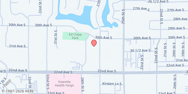 Map showing Bethel Church at 2702 30th Ave S, Fargo, ND