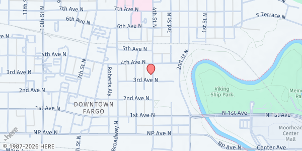 Map showing Native American Program - Food Distribution Center at 306 4th St N, Fargo, ND