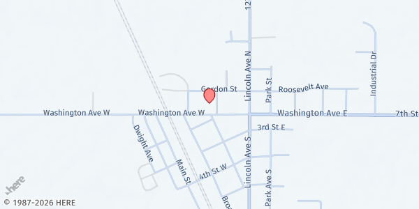 Map showing Steele County Food Pantry at 201 Washington Ave W, Finley, ND